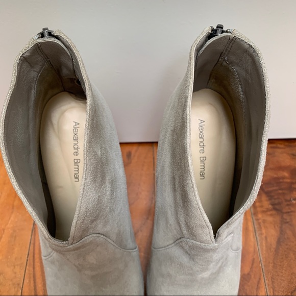 Alexandre Birman Gray Suede Platform Heeled Booties size 6 - Picture 6 of 12
